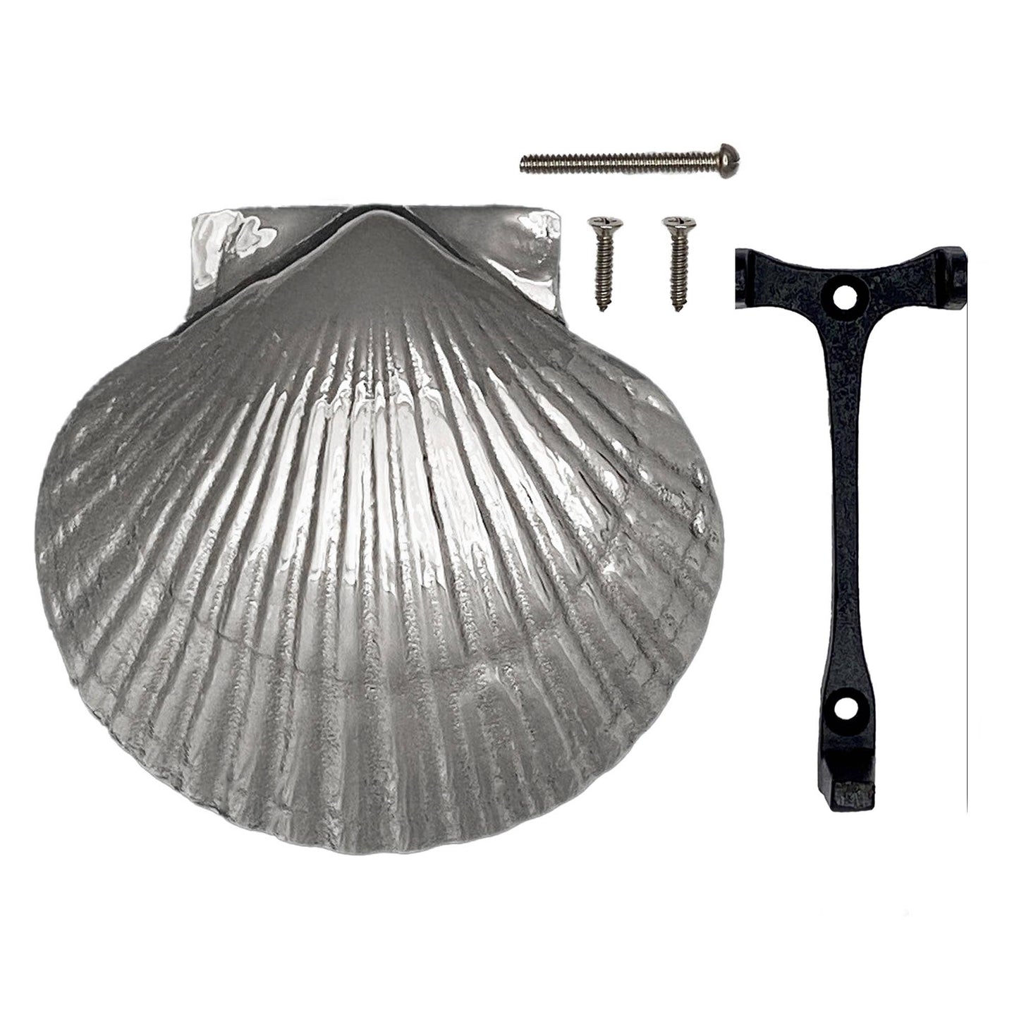 Scallop Door Knocker: Brass / 3.75H x 4W
