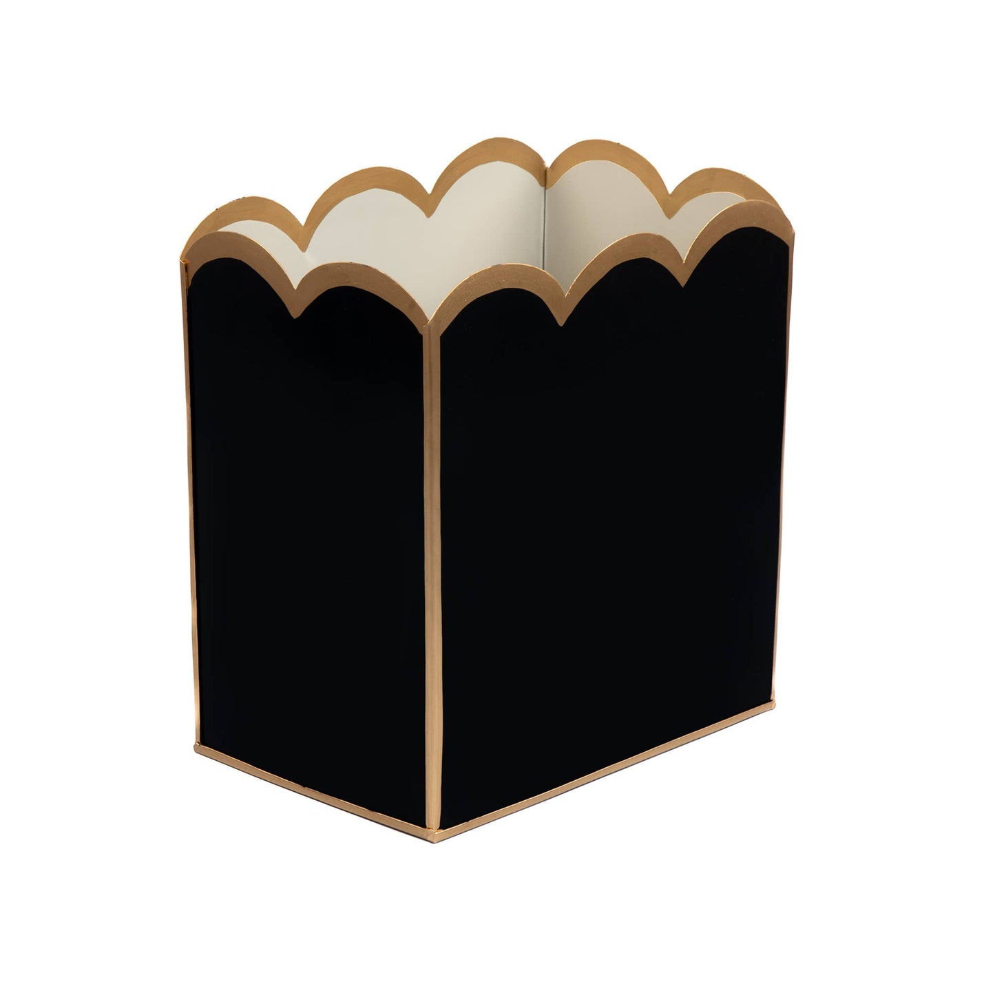 Gracie Scarlett Wastebasket: Black & Taupe