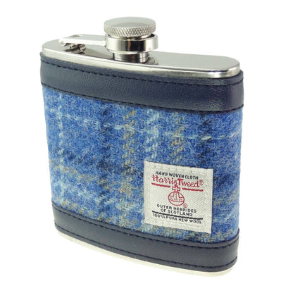 Harris Tweed 6oz Hip Flask - Multi Tartan Variations: MacLeod Tartan