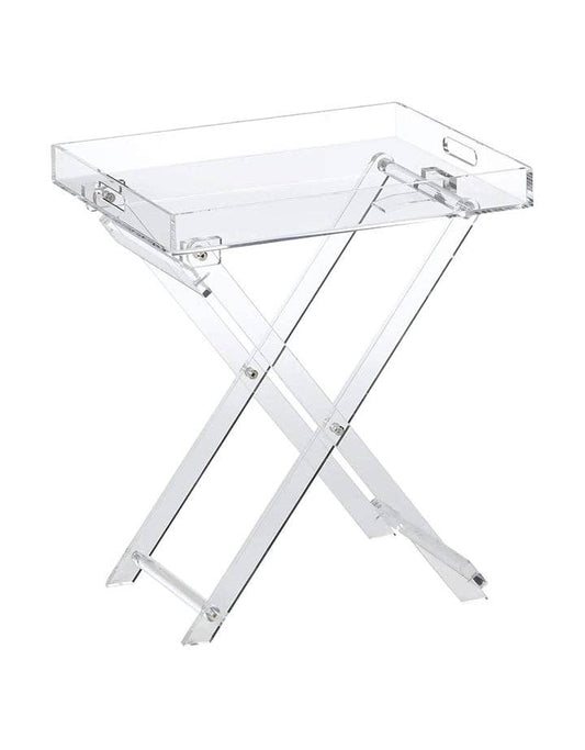 Stylish Acrylic Foldable Tray Side Table with Side Handles