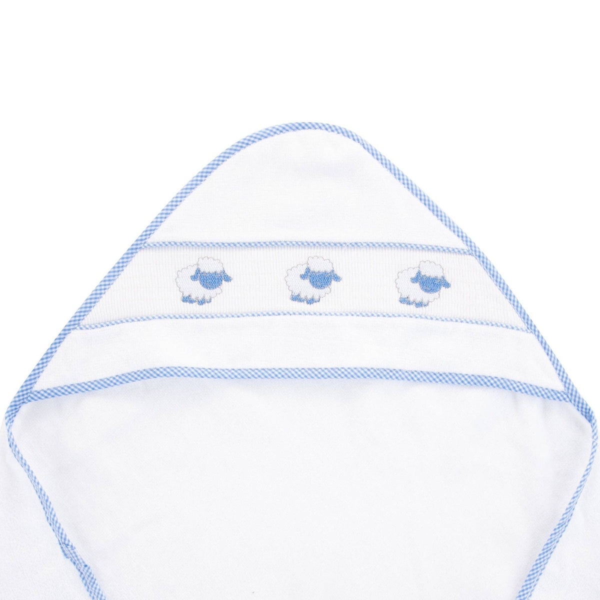 Blue Lamb Smocked Hooded Towel