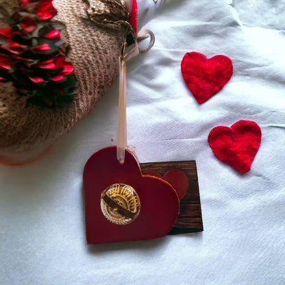 Heart Keepsake Bell with White Ribbon: Brass