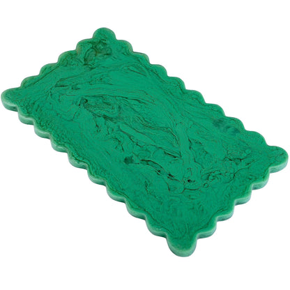 Green Scallop Cheese Board | Hand-Poured Resin | 14 x 8 in