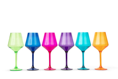 Acrylic Stemmed Wine Glasses-Jewel