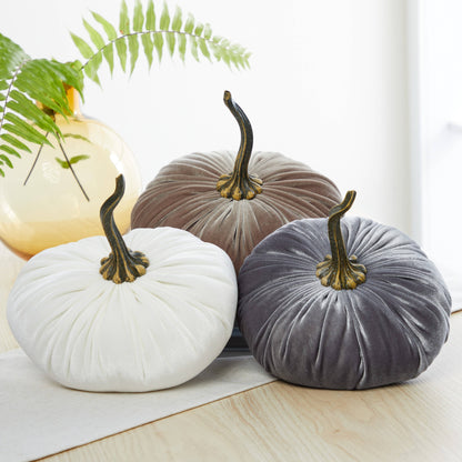 Pumpkin Extra Large Velvet, Fall Accent, Thoughtful Gift: Slate Blue