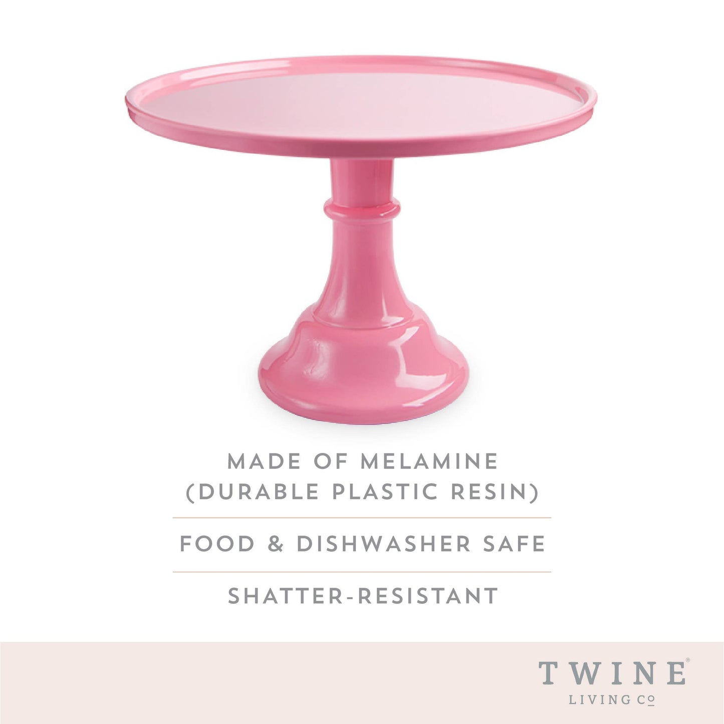 11.5" Collapsable Melamine Cake Stand - Pink