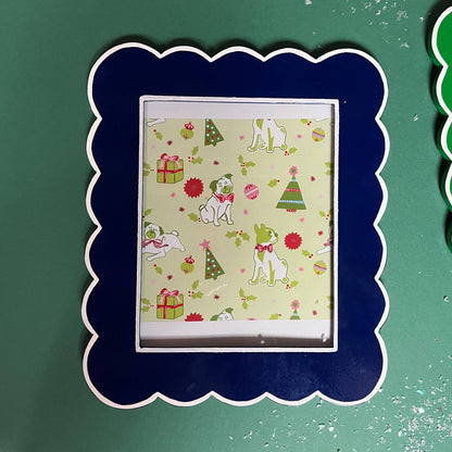 Blue Scalloped Hand-Painted Frame 5x7 | Gifts | Blue & White