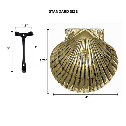 Scallop Door Knocker: Brass / 3.75H x 4W