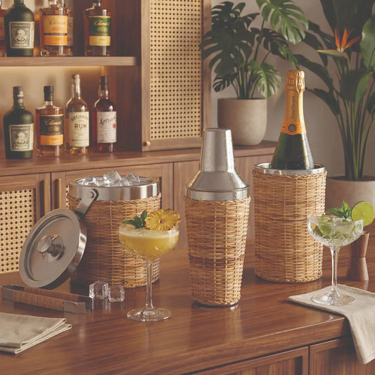 Rattan Wall Silver Wine Chiller