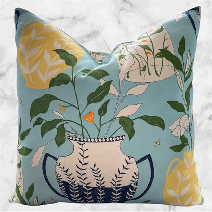 Clementine Floral Throw Pillow with Feather Insert       