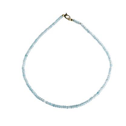 Dainty Candy Gemstone Necklace: Cadet Blue