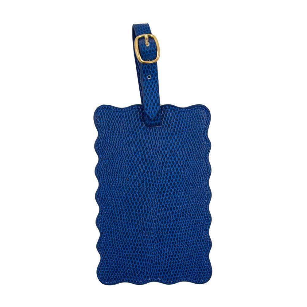 Lizard Scallop Luggage Tag: Navy