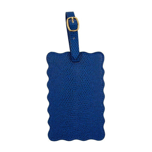 Lizard Scallop Luggage Tag: Navy