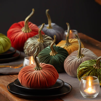 Pumpkin Small Velvet, Valentine's mantel, Autumn table, Gift: Fern