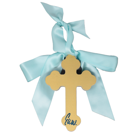 Praise Cross with Ribbon -6 inches