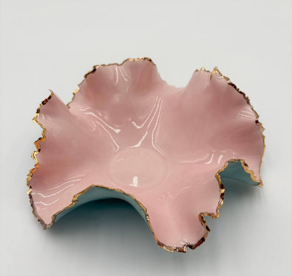 Gold Rim Blossom Bowl