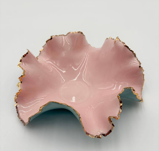 Gold Rim Blossom Bowl