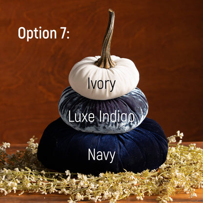Velvet Pumpkin Stack, Thanksgiving centerpiece: Option 9: Hot Pink Ivory Pink