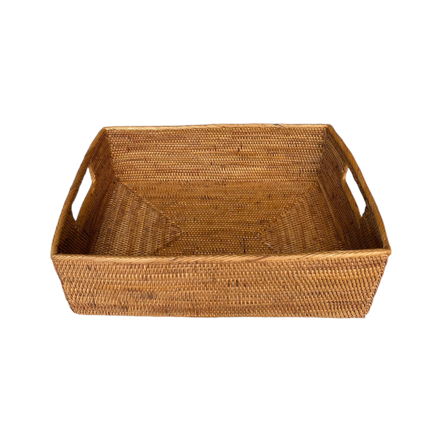 Handwoven Rectangle Rattan Shelf Storage Basket