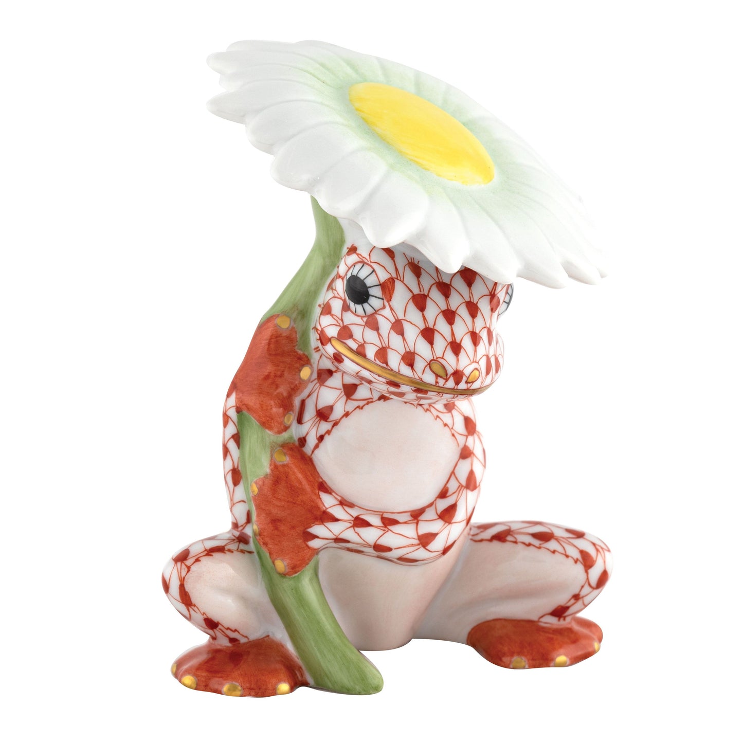 Herend Flower Frog Rust