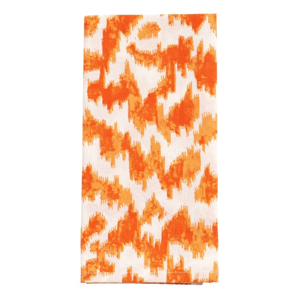 Orange and White Cloth Napkin Set of 4