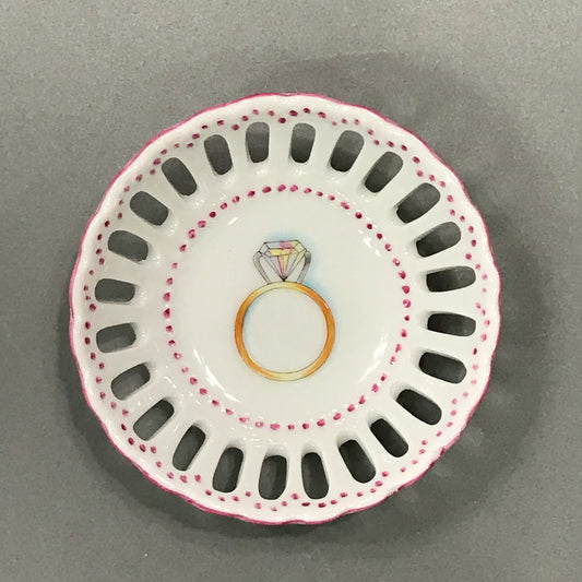 Handpainted Engagement Dish Pink