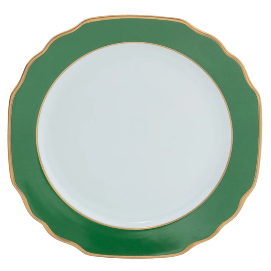 Pickard Georgian Colorsheen Ultra White Emerald Green Dinner Plate