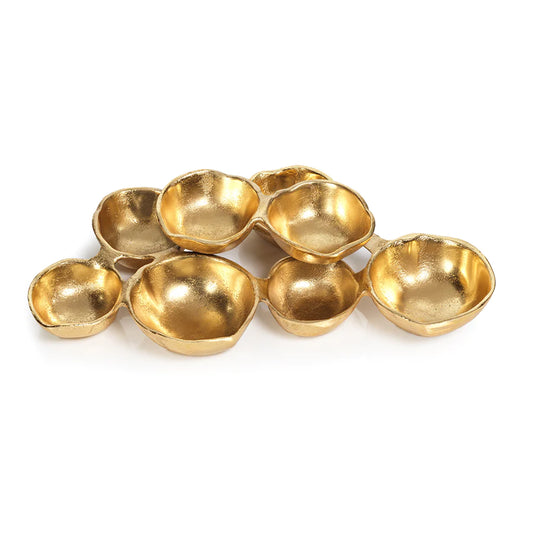 Charcuterie Gold Serving Bowls Cluster of 8 Small