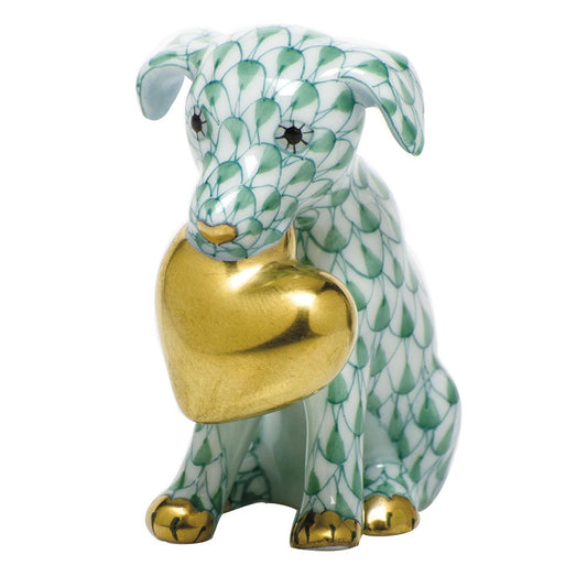 Herend Puppy Love Green