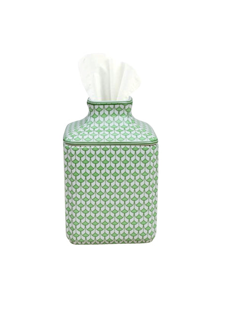 Green and White Tissue Box