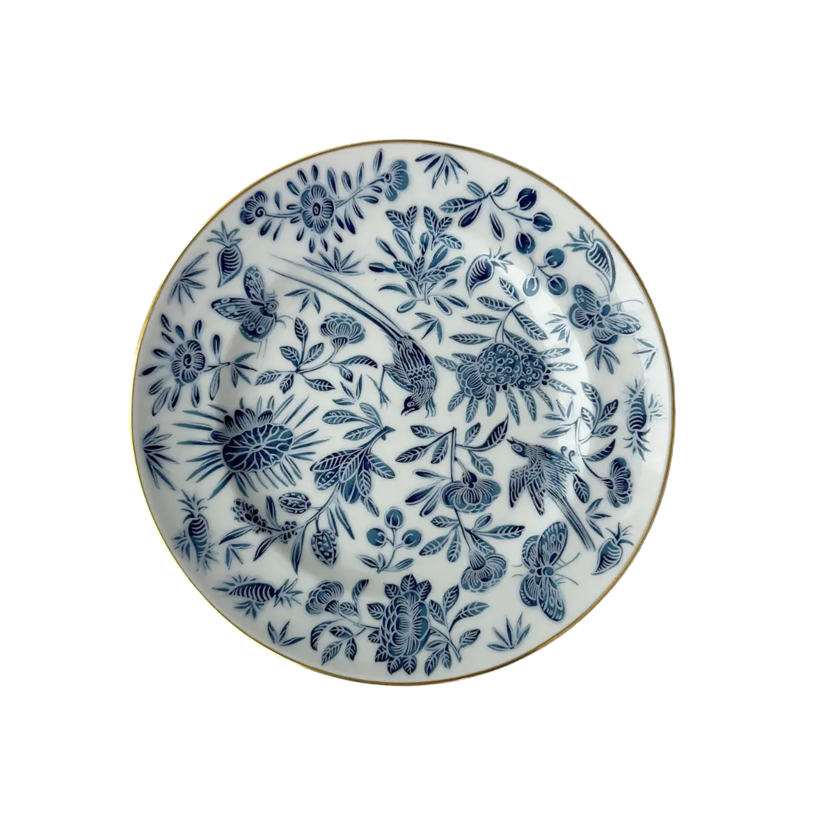 Mottahedeh Sacred Blue Bird and Butterfly Dinner Plate