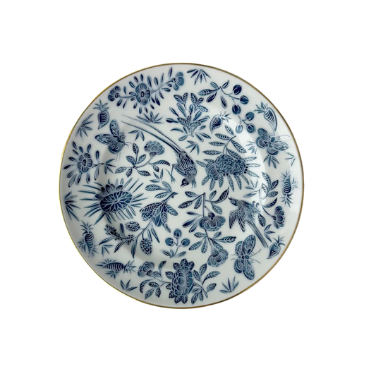 Mottahedeh Sacred Blue Bird and Butterfly Dinner Plate
