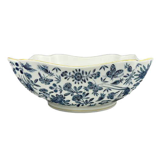 Mottahedeh Sacred Blue Bird and Butterfly Large Square Bowl
