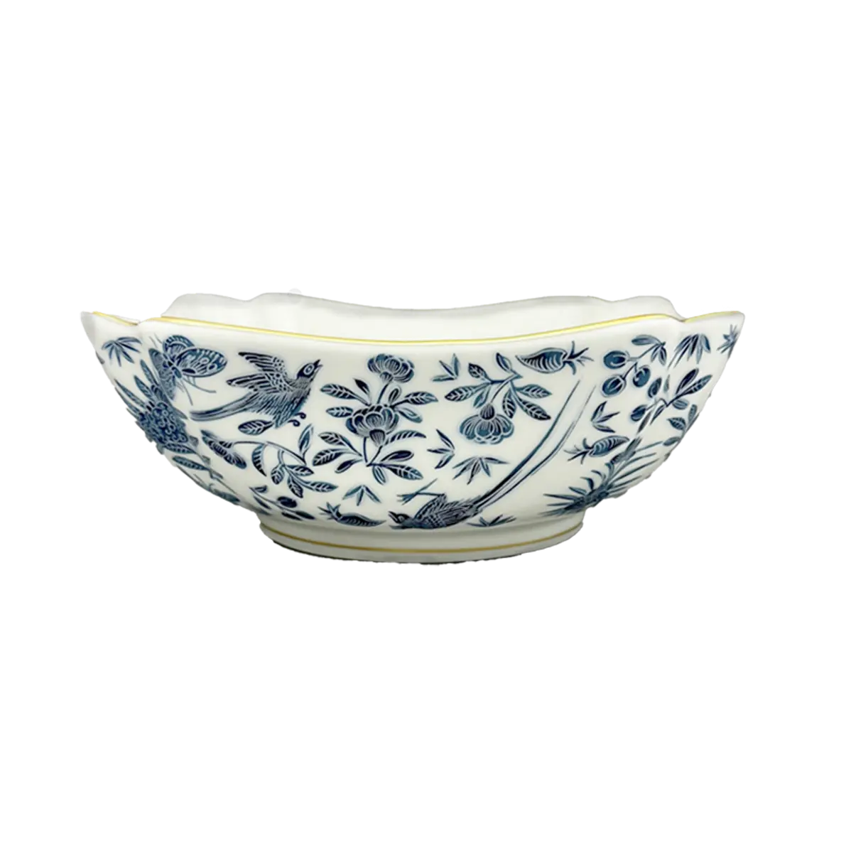 Mottahedeh Sacred Blue Bird and Butterfly Square Bowl