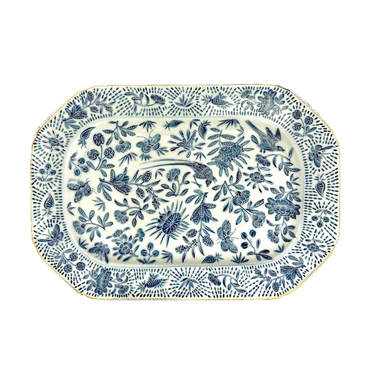 Mottahedeh Sacred Blue Bird and Butterfly Cookie Plate