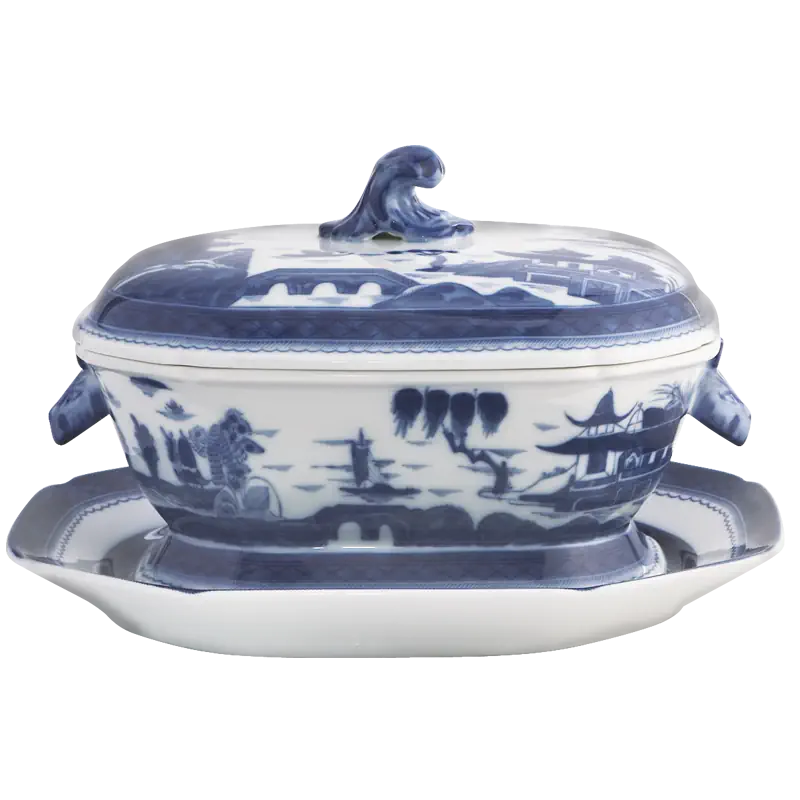 Mottahedeh Blue Canton Octagonal Tureen and Stand