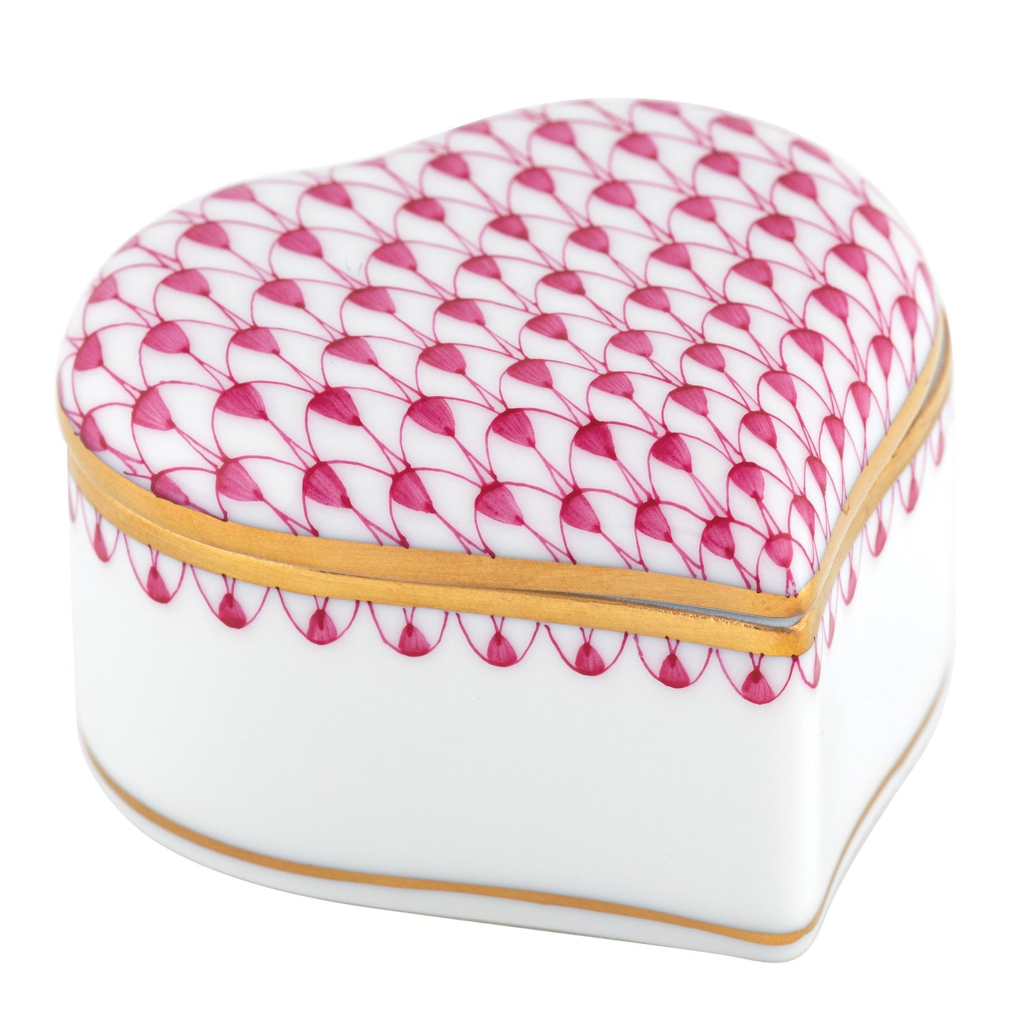 Herend Heart Box Raspberry