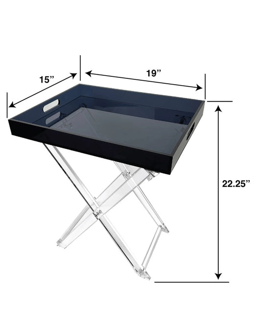 Acrylic Foldable Tray Table with Smoke Color Tray