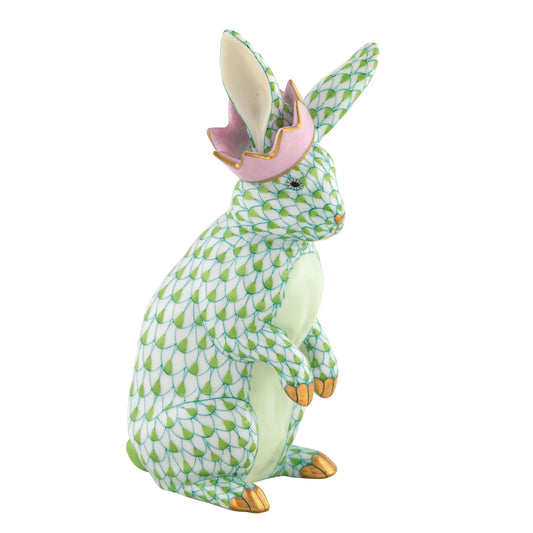Herend Bunny with Crown Key Lime