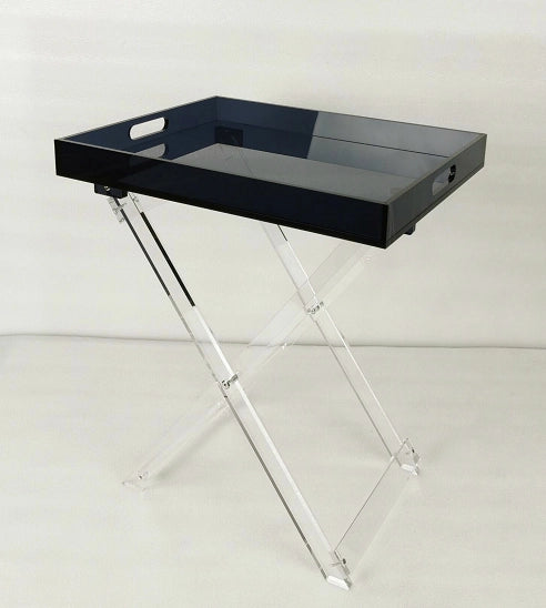 Acrylic Foldable Tray Table with Smoke Color Tray