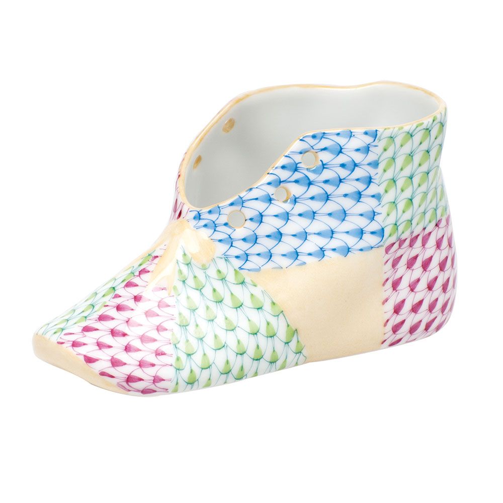 Herend Patchwork Baby Shoe