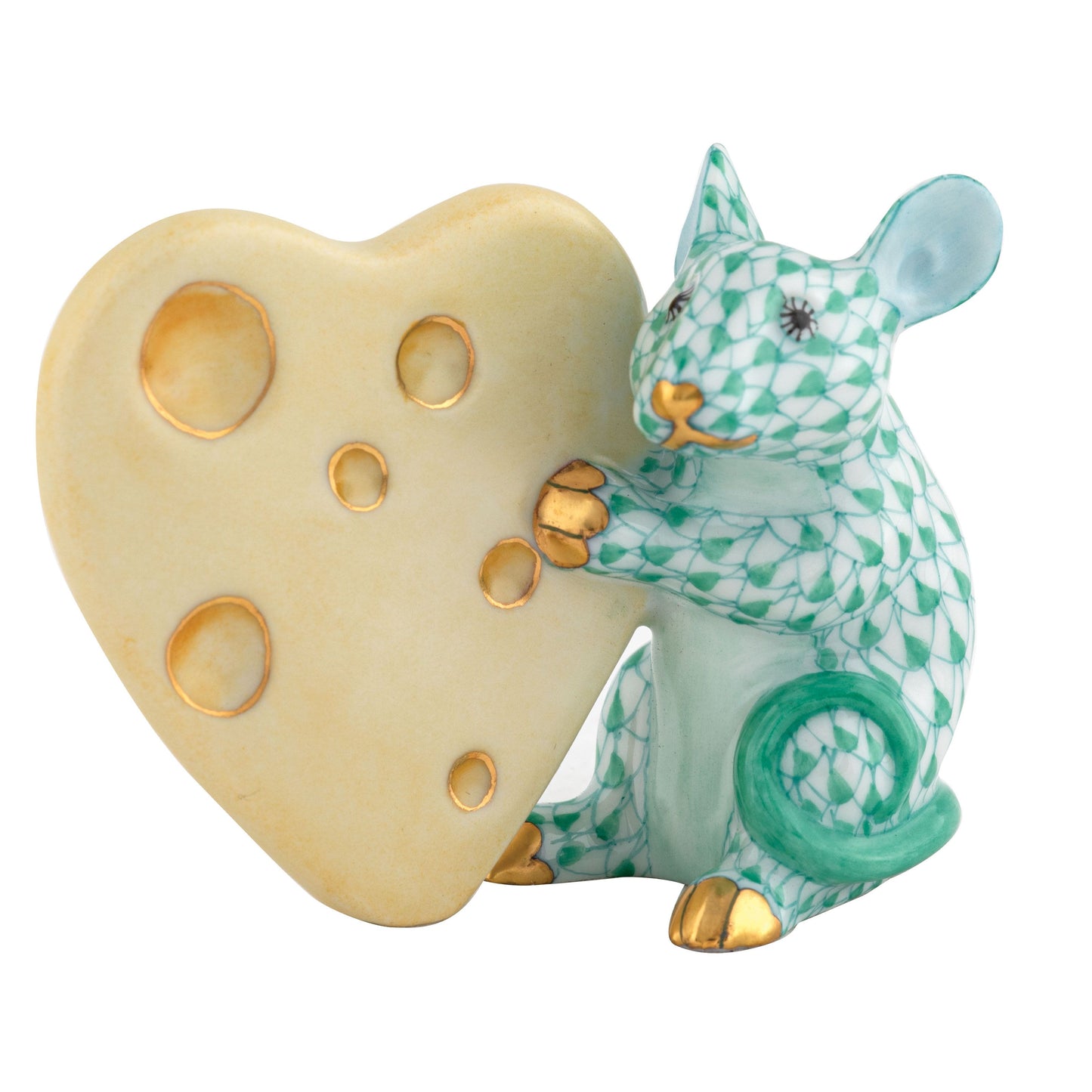 Herend Mouse with Cheese Green