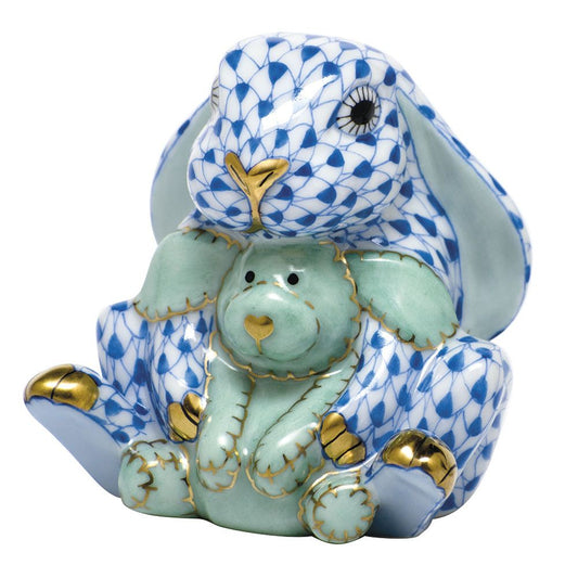 Herend Bunny Blue and Green Baby Lovey