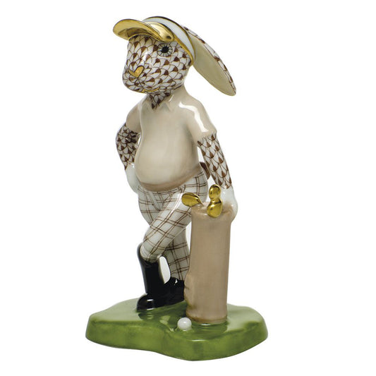 Herend Figurine Golf Bunny Chocolate