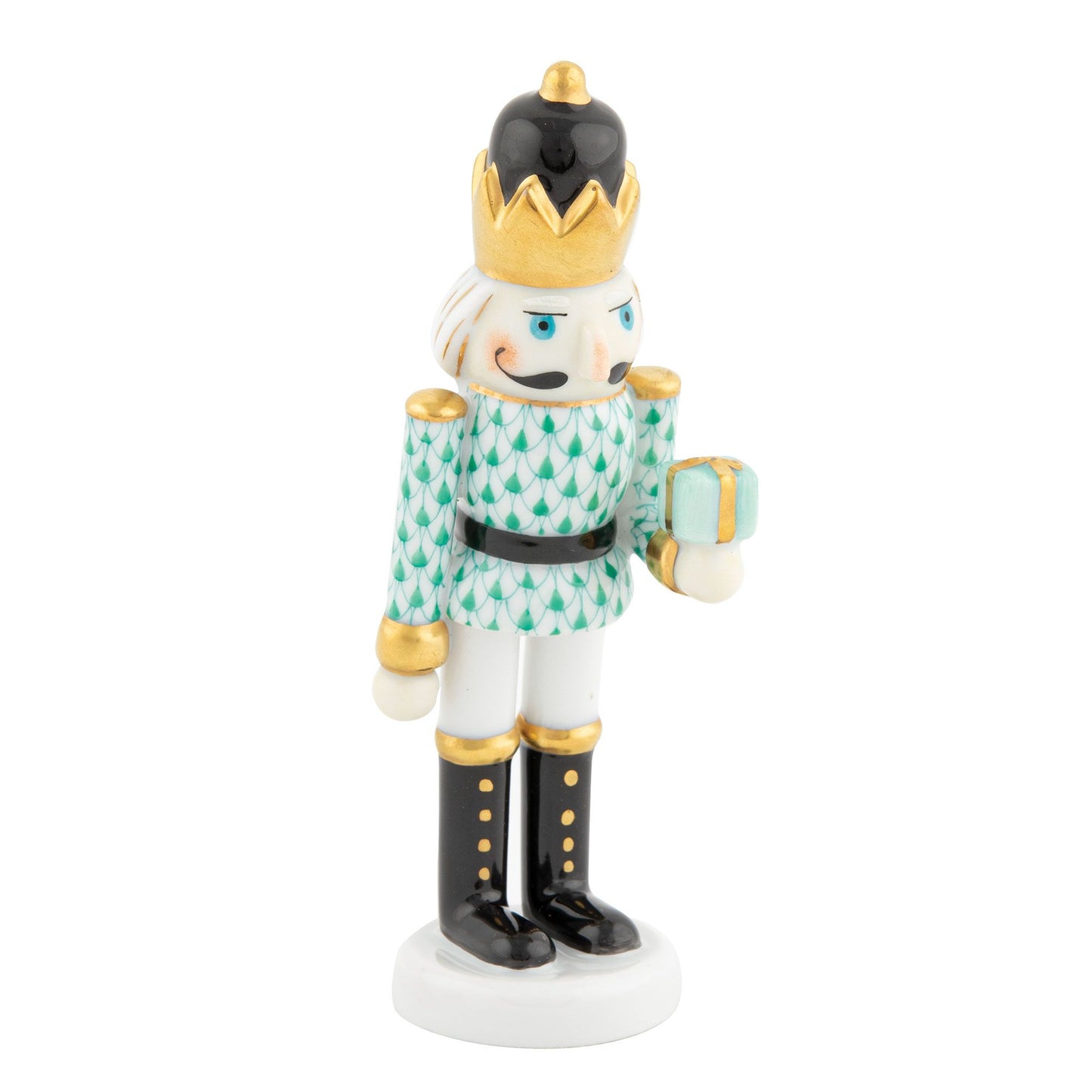 Herend Nutcracker with Gift Green