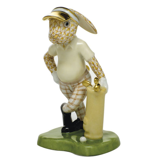 Herend Figurine Golf Bunny Butterscotch