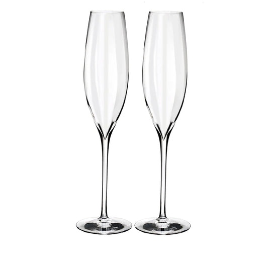 Waterford Elegance Optic Classic Champagne Flute Pair