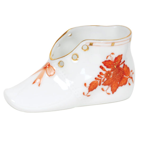Herend Baby Shoe Chinese Bouquet Rust