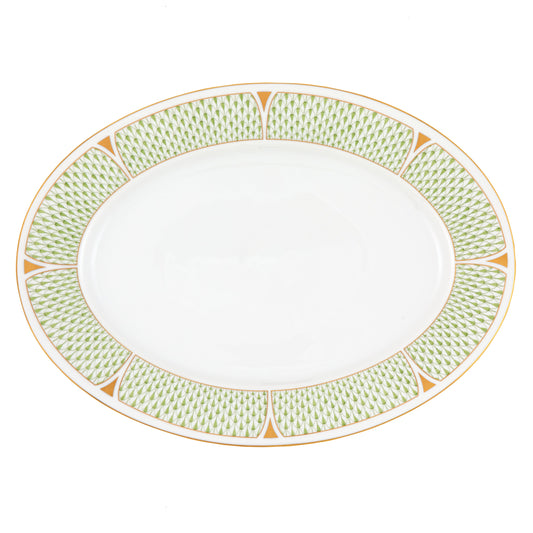 Herend Art Deco Green Oval Platter