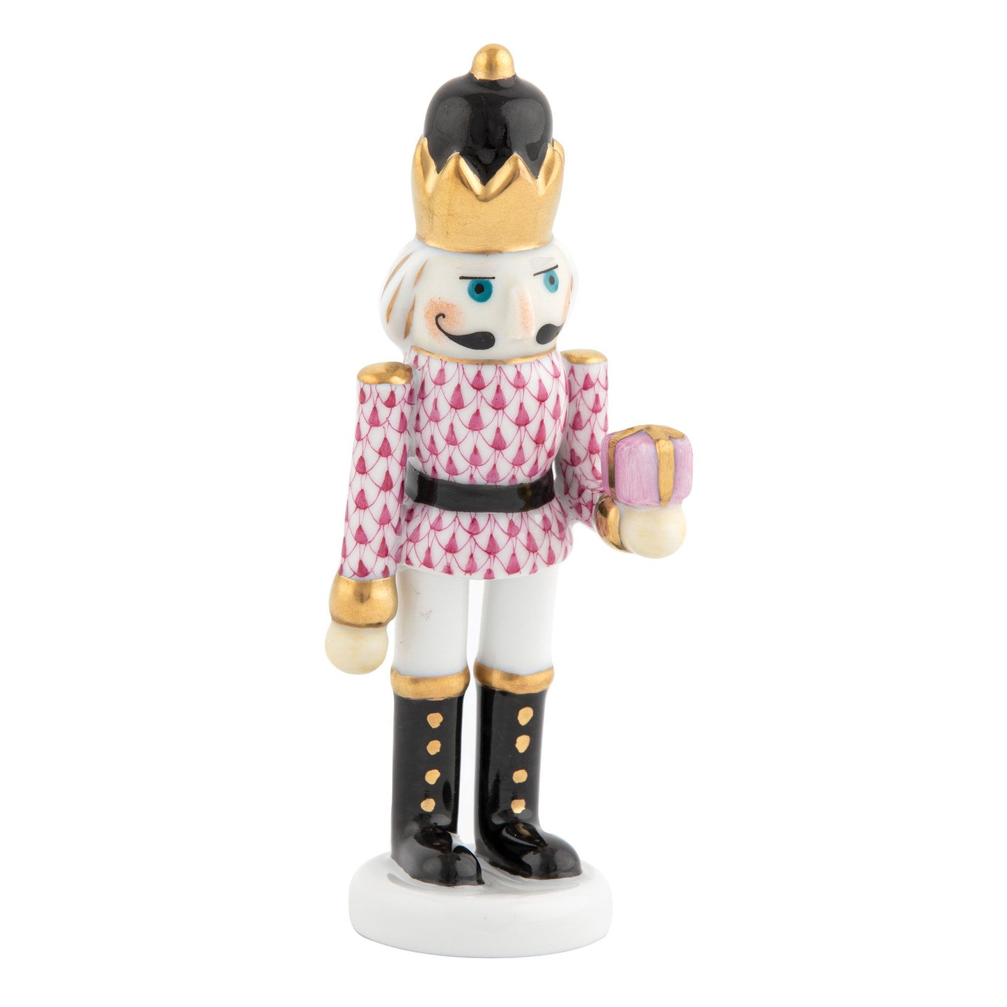 Herend Nutcracker with Gift Raspberry